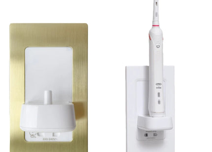 Proofvision In-Wall Electric Toothbrush Charger - PV12-BRS - Brushed Brass Plate