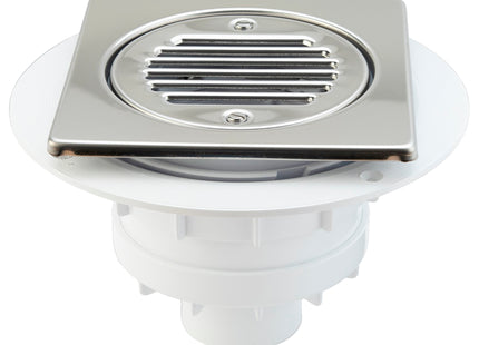 McAlpine Valve Shower Gully for Tiled Floors - Vert Outlet, Stainless Steel Tile - VSG2T6SS-V