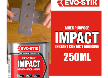 Evo-stik Impact Adhesive 250ml - Multipurpose High-Strength Contact Glue - Bonds Instantly - Fast Drying