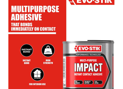 Evo-stik Impact Adhesive 250ml - Multipurpose High-Strength Contact Glue - Bonds Instantly - Fast Drying
