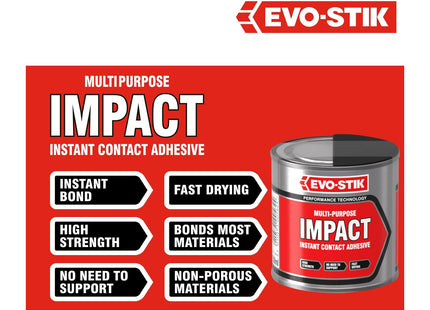 Evo-stik Impact Adhesive 250ml - Multipurpose High-Strength Contact Glue - Bonds Instantly - Fast Drying