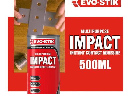 Evo-stik Impact Adhesive 500ml Tin - Multipurpose - High-Strength Adhesive - Bonds Instantly on Contact - Fast Drying