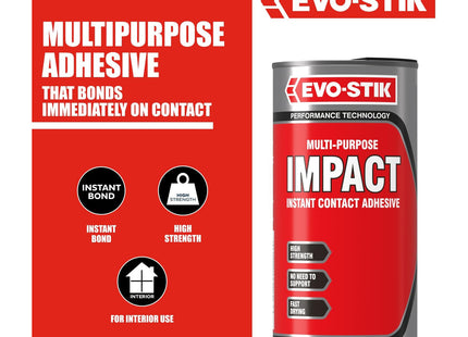 Evo-stik Impact Adhesive 500ml Tin - Multipurpose - High-Strength Adhesive - Bonds Instantly on Contact - Fast Drying