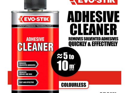 Evo-stik Adhesive Cleaner, Fast and Effective, Removes Solvented Adhesives, Grease and Wax, Ideal for Rubber, Metal Surfaces, 250ml