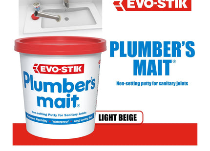 Evo-stik Plumber's Mait 750g - Non-Setting Putty for Sanitary Joints - Permanant Flexibility - Waterproof