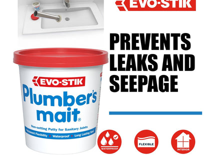 Evo-stik Plumber's Mait 750g - Non-Setting Putty for Sanitary Joints - Permanant Flexibility - Waterproof