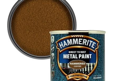 Hammerite Direct to Rust Metal Paint - Hammered Copper Finish 250ml 5084822