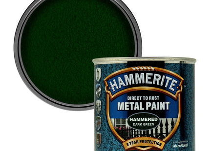Hammerite Direct to Rust Metal Paint - Hammered Dark Green Finish 250ml 5084831