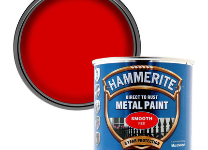 Hammerite Direct to Rust Metal Paint - Smooth Red Finish 250ml 5084869