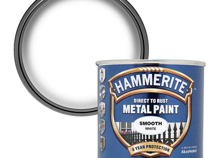 Hammerite Direct to Rust Metal Paint - Smooth White Finish 250ml 5084857