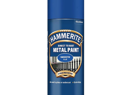 Hammerite Spray Paint for Metal. Direct to Rust Exterior Blue Metal Paint, 8 Year Protection 0.5 SqM Coverage 400ml