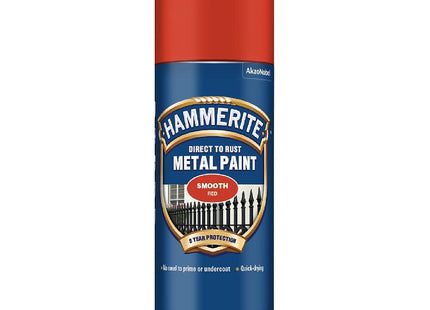 Hammerite Spray Paint for Metal. Direct to Rust Exterior Red Metal Paint, 8 Year Protection 0.5 SqM Coverage 400ml