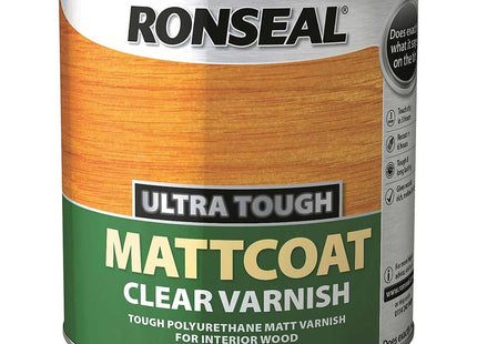 Ronseal Ultra Tough Internal Clear Mattcoat Varnish 2.5 Litre UTVM25L