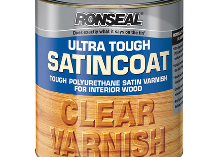 Ronseal 250ml Ultra Tough Internal Clear Satincoat Varnish UTVSC250