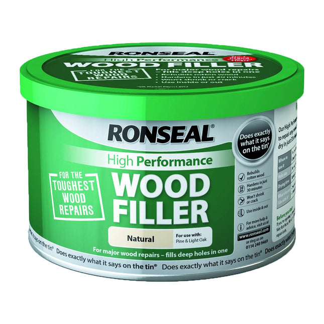 Ronseal 35302 High Performance Wood Filler - Natural, Green, 275g