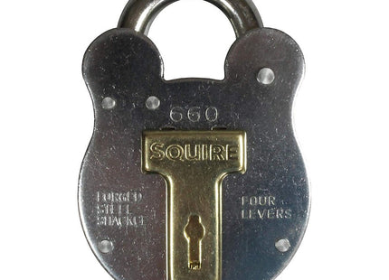 Squire Henry Old English Galvanised Steel Case 4 Lever Padlock, Large