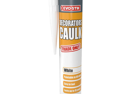 Evo-stik Decorators Caulk White - 280ml - Low-Movement Crack and Gap Filler - Fast-Drying - Can be Overpainted - Easy-to-Apply - Lasts Up To 15 Years