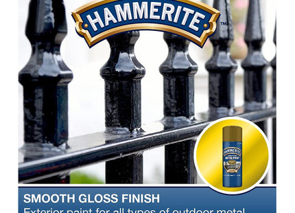 Hammerite Spray Paint for Metal. Direct to Rust Exterior Gold Metal Paint, 8 Year Protection 0.5 SqM Coverage 400ml