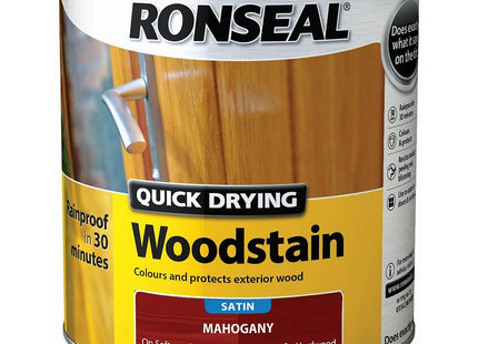 Ronseal Quick Drying Woodstain Mahogany Satin 2.5 Litre