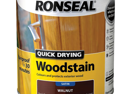 Ronseal Quick Drying Woodstain Walnut Satin 2.5 Litre