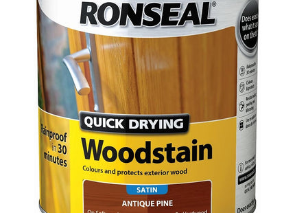 Ronseal Quick Drying Woodstain Antique Pine Satin 2.5 Litre