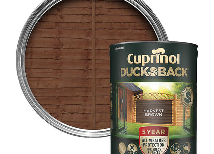 Cuprinol Ducksback Shed & Fence Paint - Harvest Brown - 5 Litre