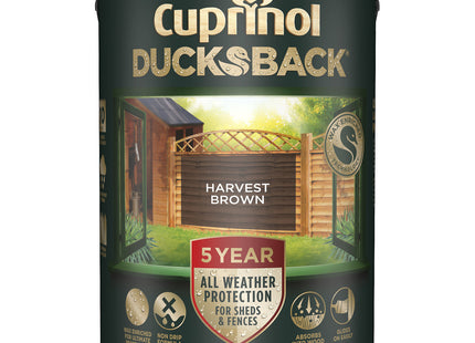 Cuprinol Ducksback Shed & Fence Paint - Harvest Brown - 5 Litre