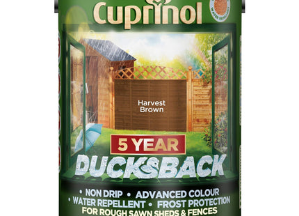 Cuprinol Ducksback Shed & Fence Paint - Harvest Brown - 5 Litre