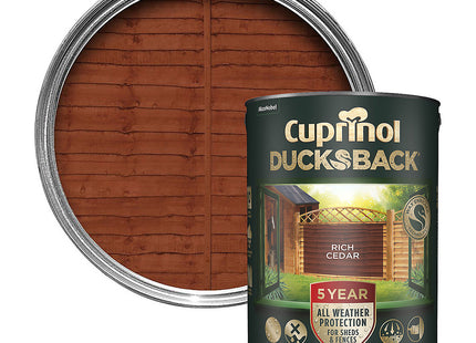 Cuprinol Ducksback Shed & Fence Paint - Rich Cedar - 5 Litre