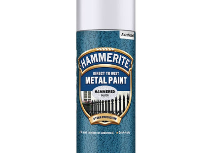 Hammerite Metal Paint: Hammered Silver 400ml (Aerosol) 5084783