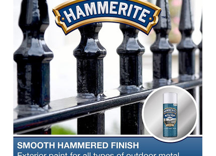 Hammerite Metal Paint: Hammered Silver 400ml (Aerosol) 5084783