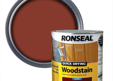 Ronseal Quick Drying Woodstain Deep Mahogany Satin 2.5 Litre