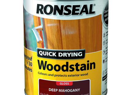 Ronseal Quick Drying Woodstain Deep Mahogany Gloss 750ml