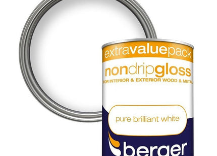 Berger Non Drip Gloss - Pure Brilliant White 1.25 Litre 273235