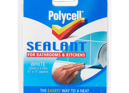 Polycell 22mm Bathroom/ Kitchen Sealant Strip - White SSBKWH22