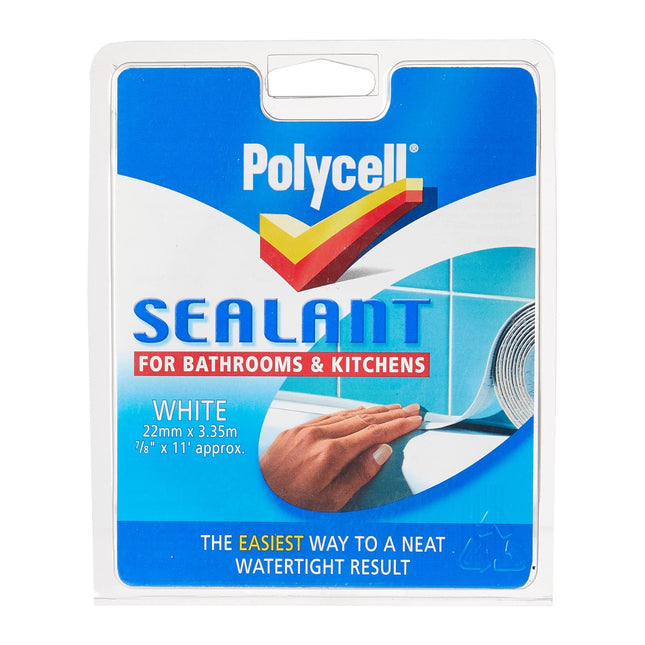 Polycell 22mm Bathroom/ Kitchen Sealant Strip - White SSBKWH22