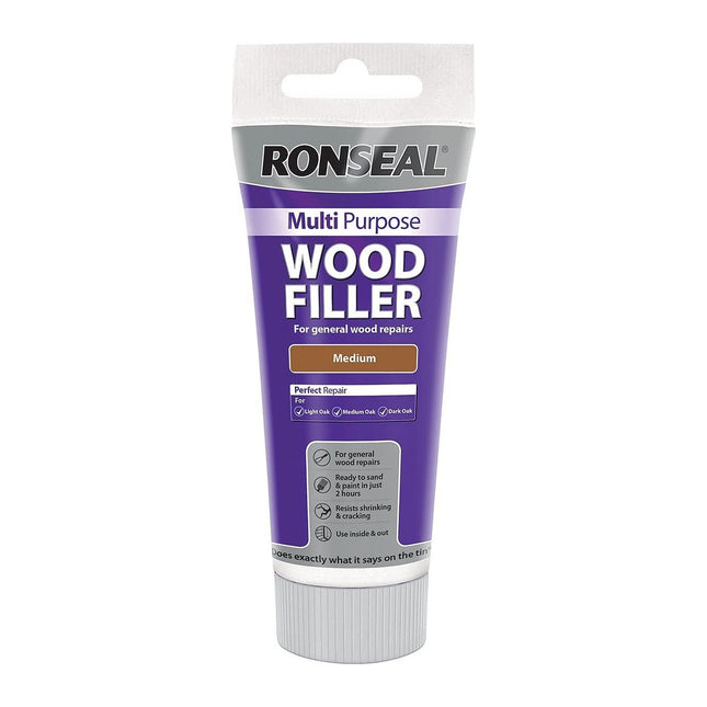 Ronseal 325g Medium Multi-Purpose Wood Filler Tube MPWFM325G
