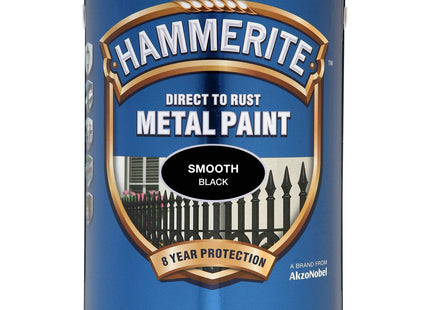 Hammerite Smooth Metal Paint - Black 5 Litre 5084867