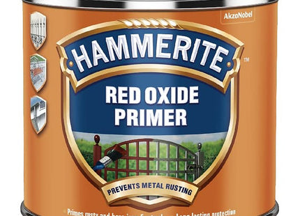 Hammerite Primer Metal Primer for Garden Furniture, Rust Inhibitor and Rust Treatment for Metal, Interior and Exterior Use 250ml Red