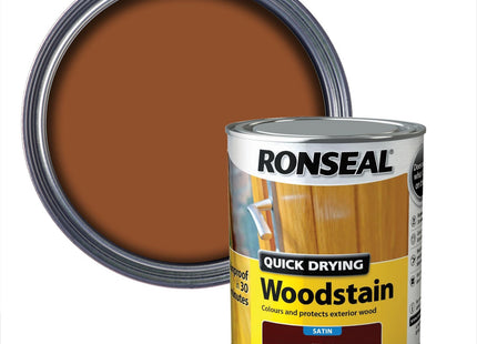 Ronseal 250ml Woodstain Quick Dry Satin - Mahogany QDWSM250