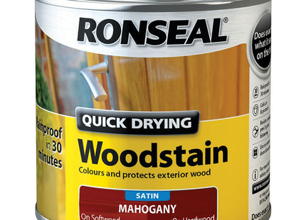Ronseal 250ml Woodstain Quick Dry Satin - Mahogany QDWSM250