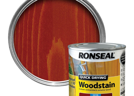 Ronseal 250ml Woodstain Quick Dry Satin - Mahogany QDWSM250