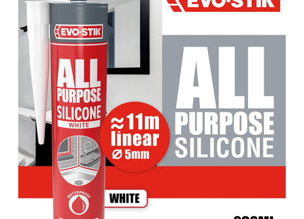 Evo-stik All Purpose Silicone Sealant White - Flexible and Suitable for a Host of Different Applications 300ml
