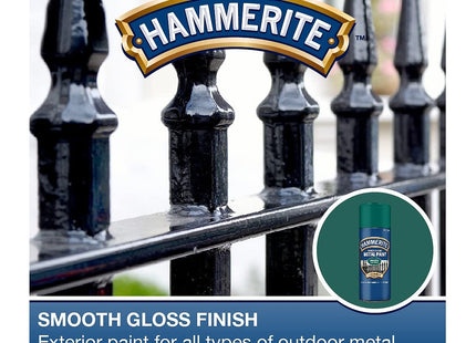 Hammerite Spray Paint for Metal. Direct to Rust Exterior Dark Green Metal Paint, 8 Year Protection 0.5 SqM Coverage 400ml