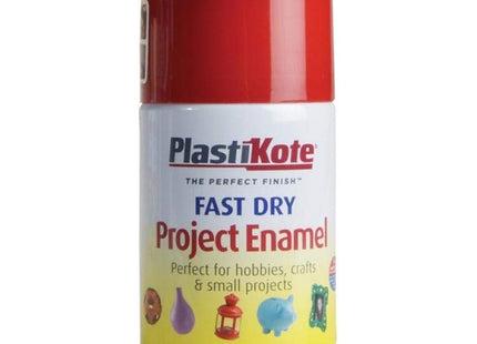 PlastiKote Fast Dry Enamel Spray Paint Insignia Red Quick-Dry, Durable Gloss Finish for Metal, Wood & Plastic 100ml