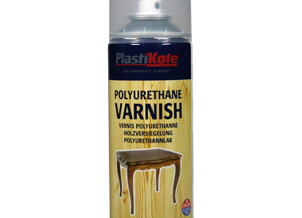 PlastiKote Polyurethane Clear Gloss Varnish Spray, 400ml PKT591