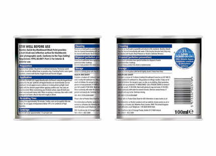 Rustins Blackboard Black Paint - 100ml