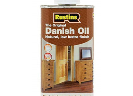 Rustins Danish Oil 250ml - Rich, Natural Glow - Enhances Wood Grain Beautifully, Professional-Grade Finish, Easy DIY Application