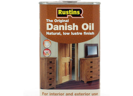 Rustins Original Danish Oil 500ml- Rich, Natural Glow - Enhances Wood Grain Beautifully, Professional-Grade Finish, Easy DIY Application