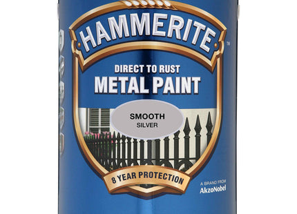 Hammerite 2.5 Litre Metal Paint - Smooth Silver HAM6700057